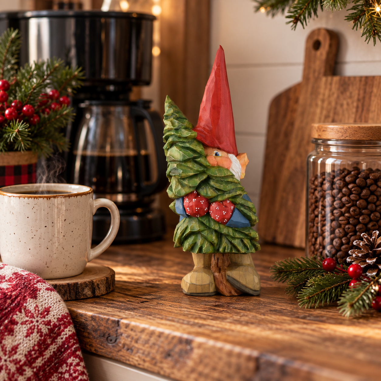 Rustic Woodland Christmas Gnome Figurine