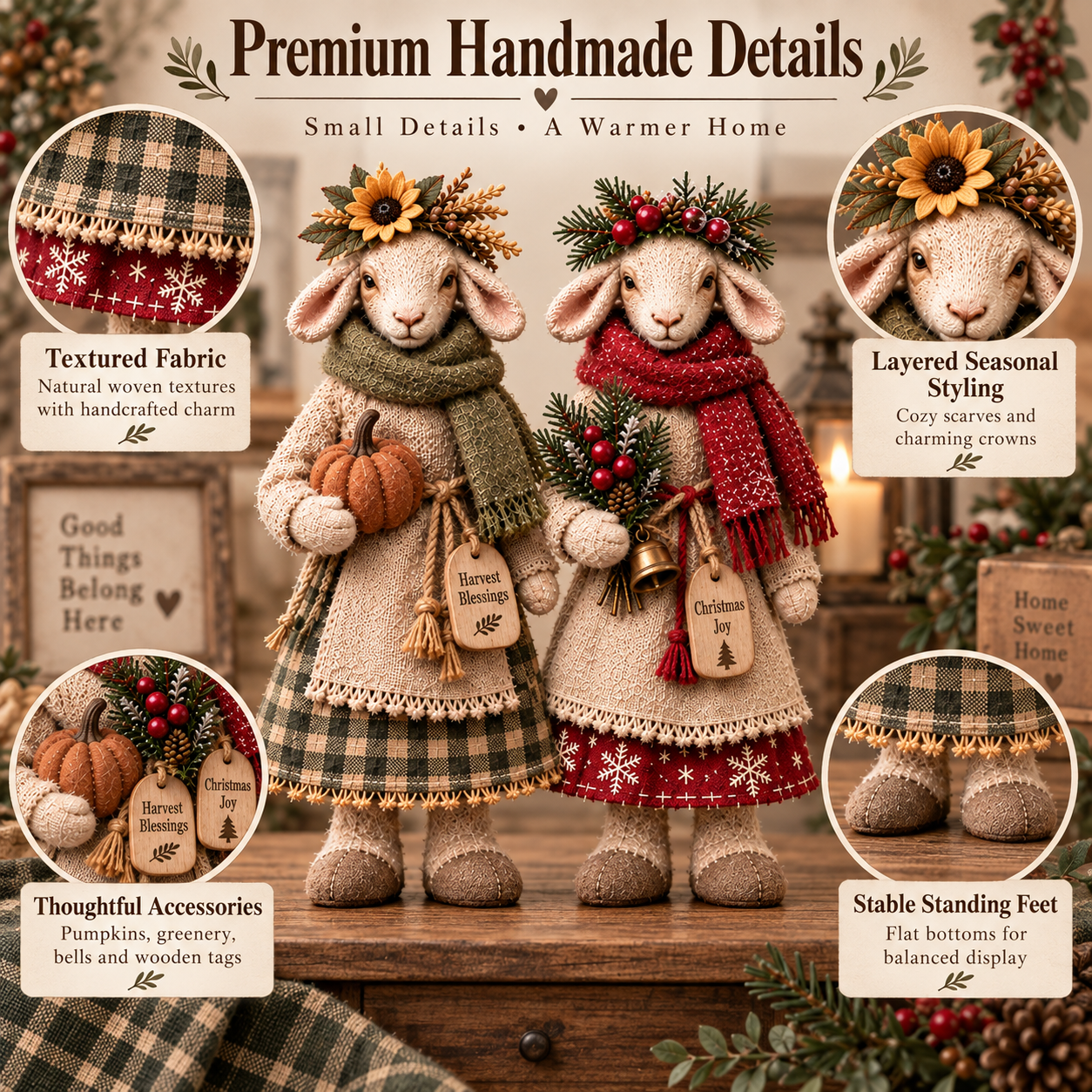 🐑 Cozy Farmhouse Sheep Figurine