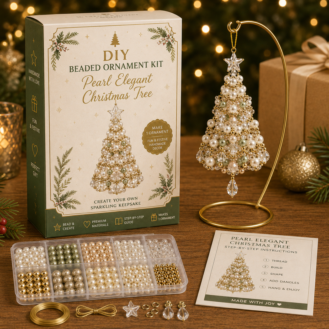 DIY Beaded Christmas Tree Ornament Kit