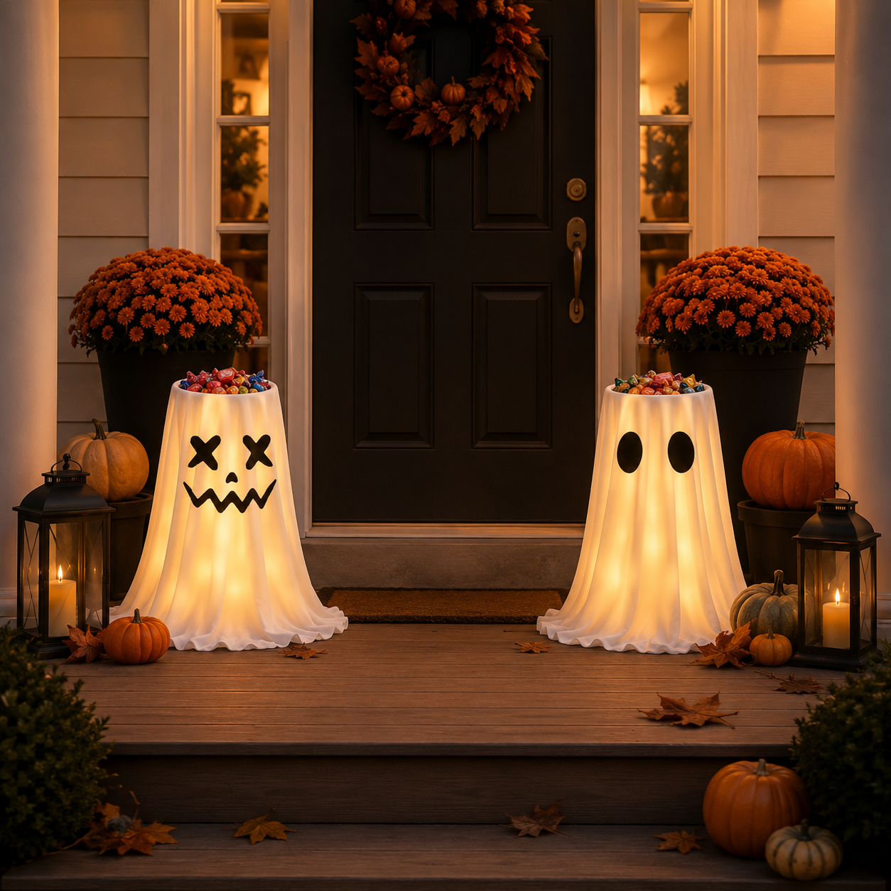 Adjustable Light-Up Ghost Candy Bowl with Remote 👻