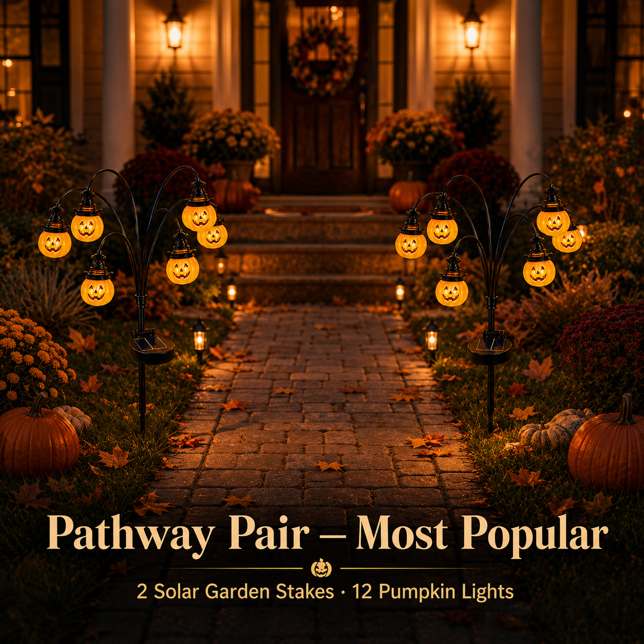Solar-Powered Halloween Pumpkin Garden Stake Light