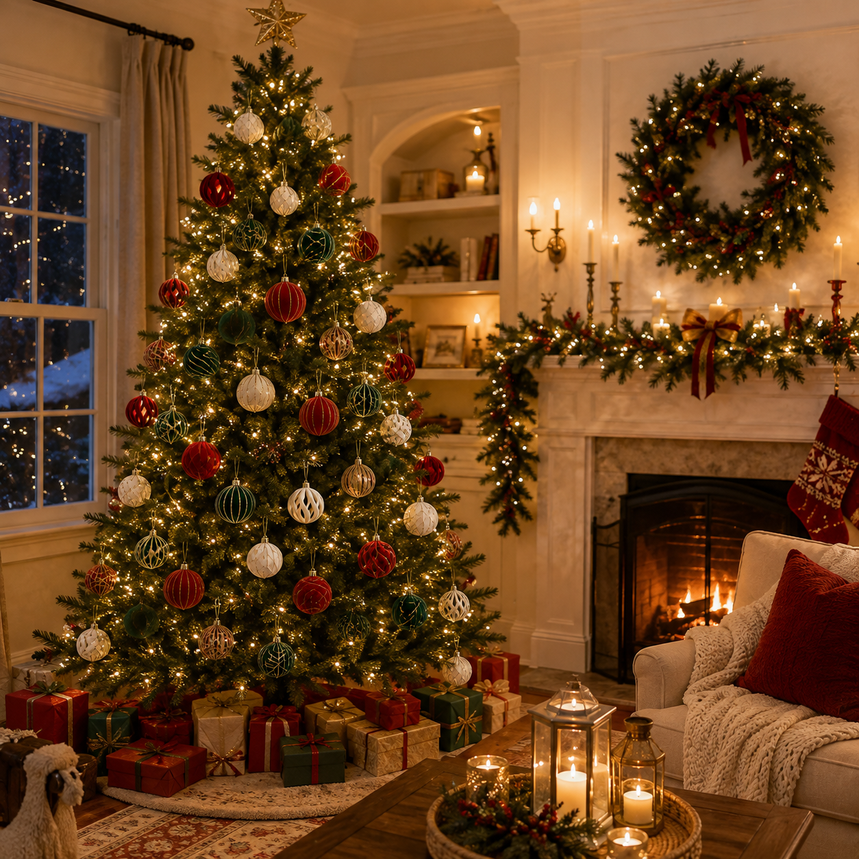 Luxe Velvet Christmas Ornaments – 6-Piece Holiday Bauble Set