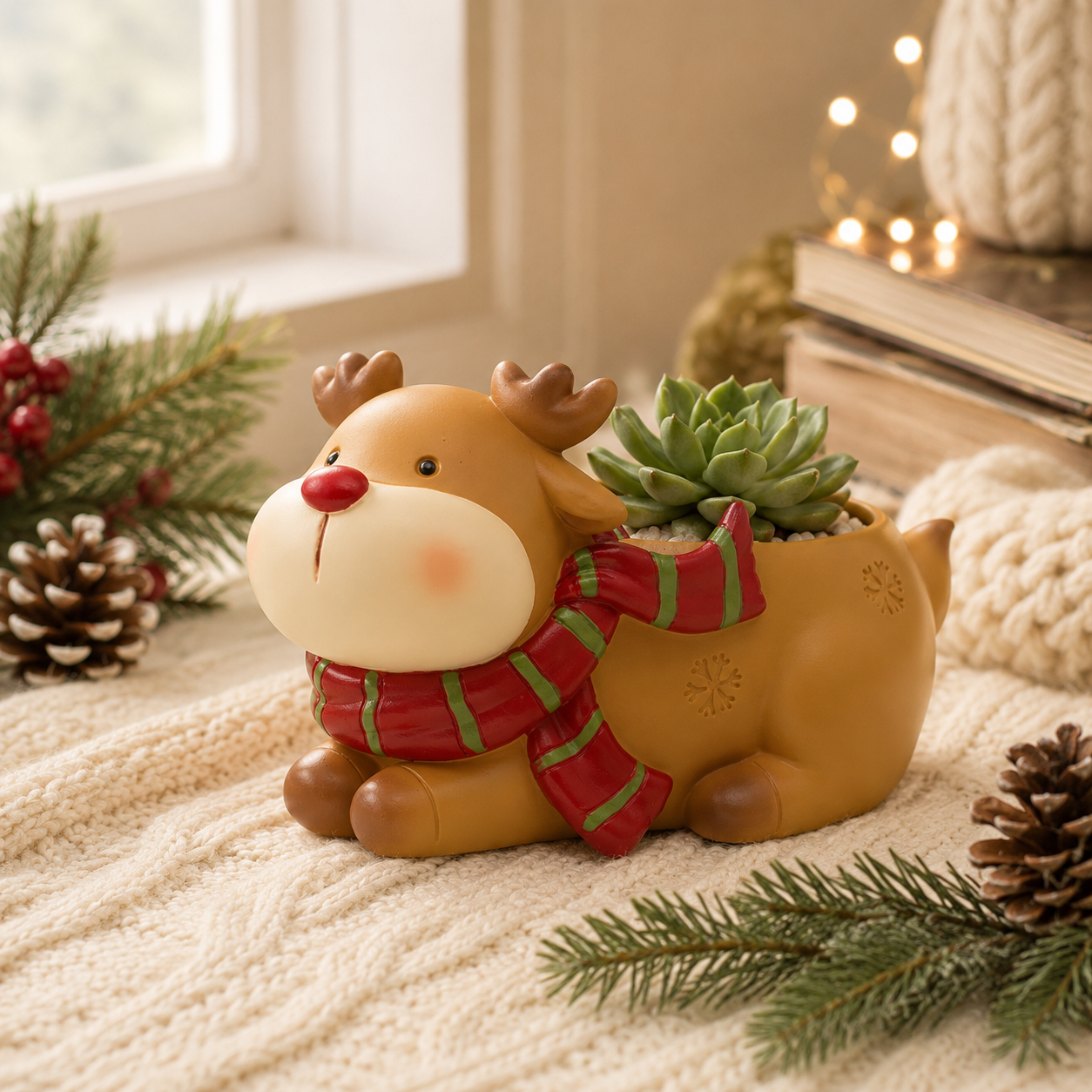 Whimsical Christmas Animal Succulent Planters