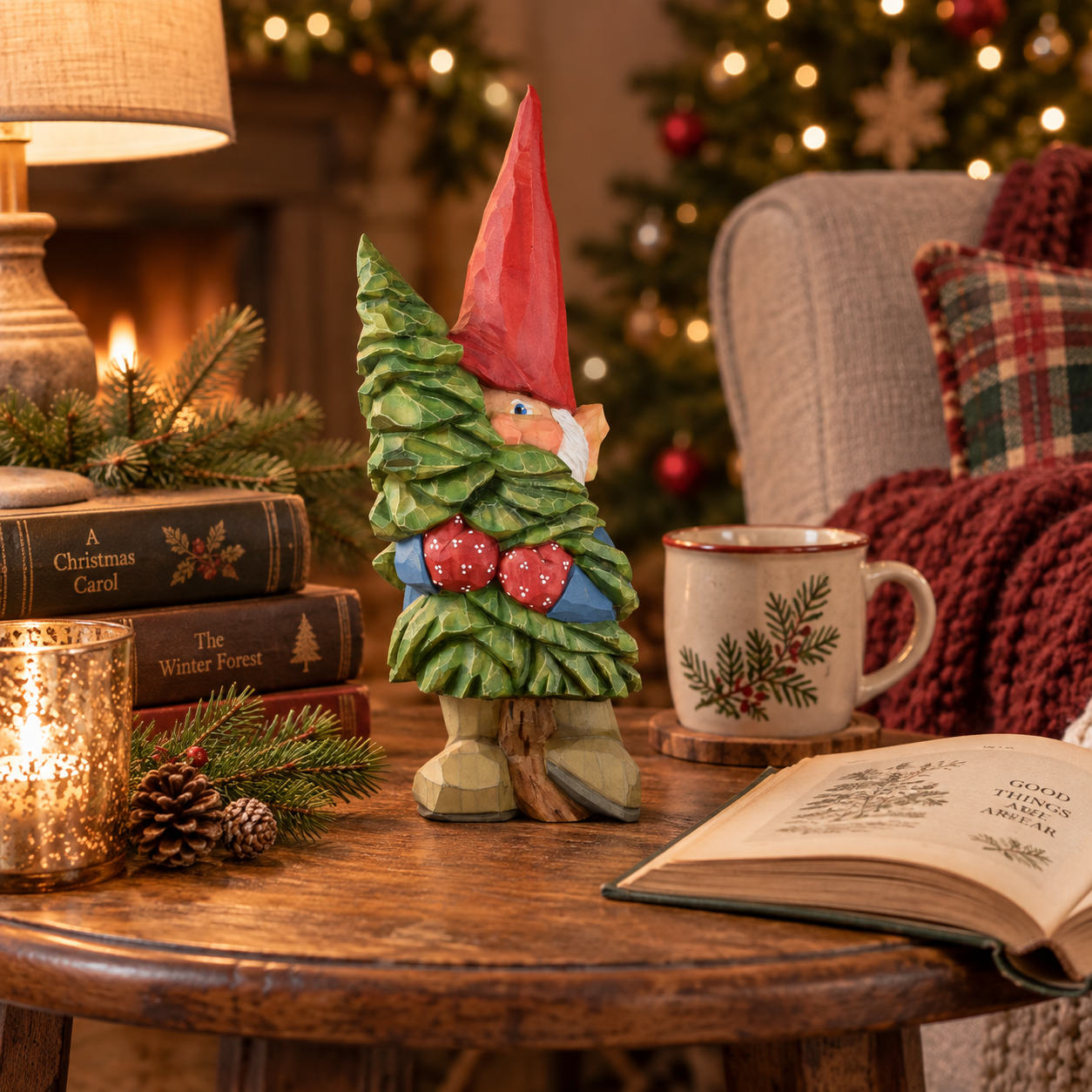 Rustic Woodland Christmas Gnome Figurine