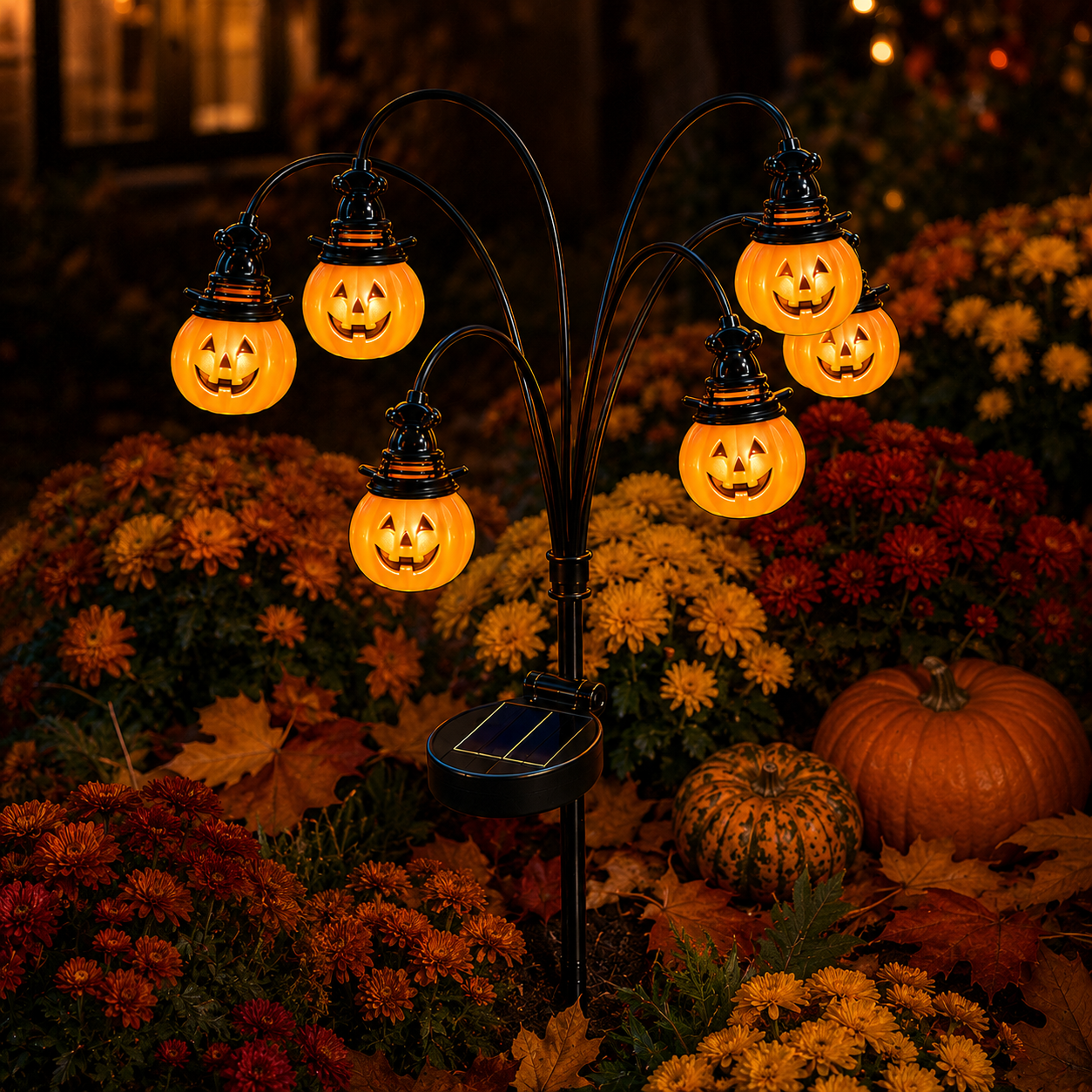 Solar-Powered Halloween Pumpkin Garden Stake Light