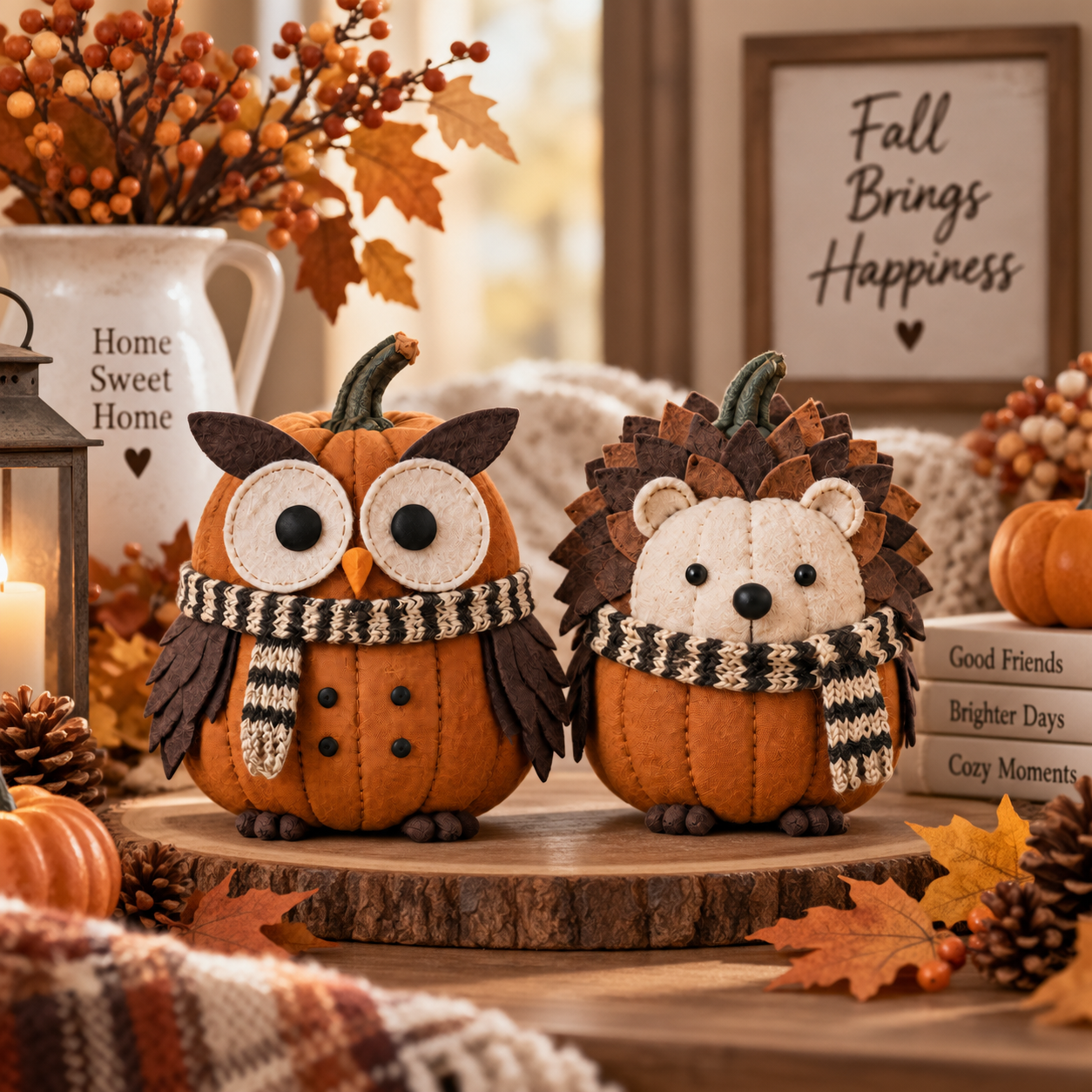 Pumpkin Woodland Friends Fabric Fall Decor