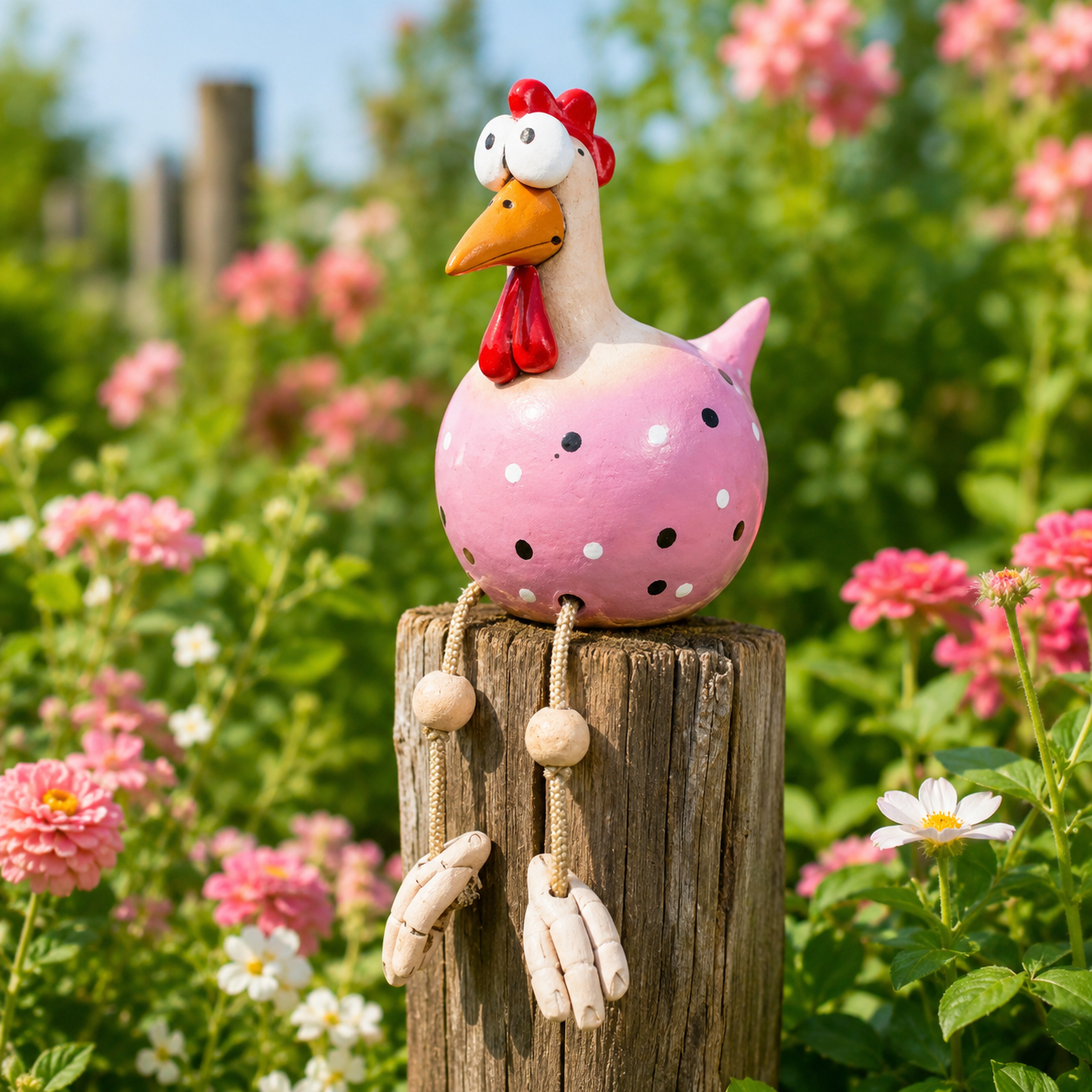 Funny Hanging Leg Rooster Yard Ornament