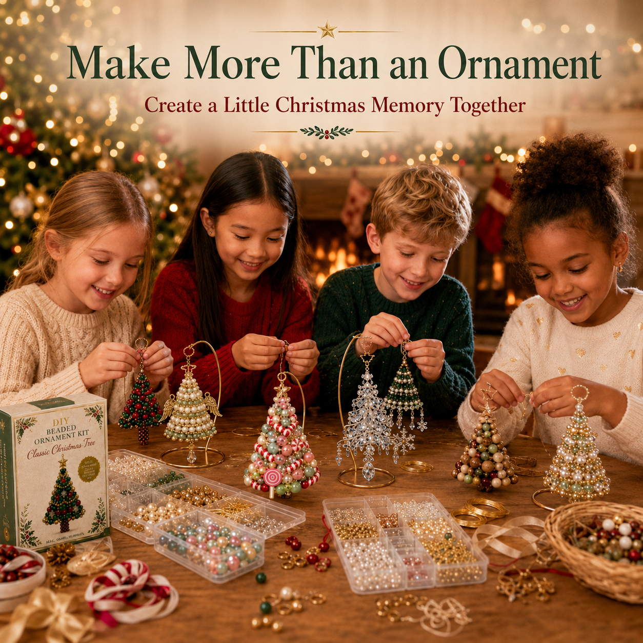 DIY Beaded Christmas Tree Ornament Kit
