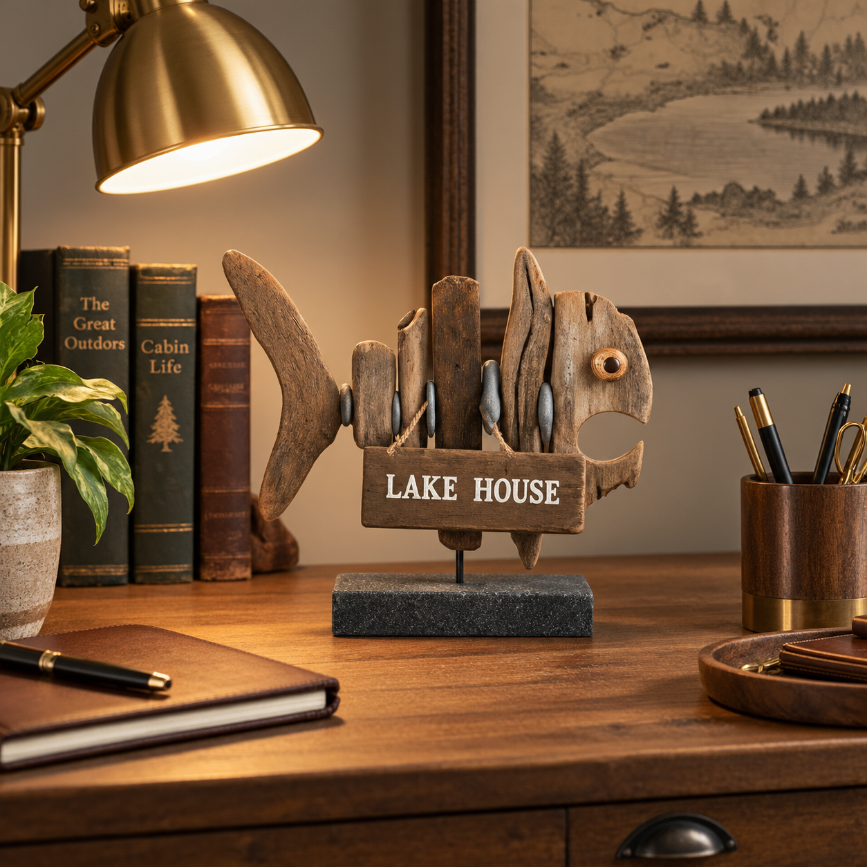 Vintage Lake House Fish Sculpture
