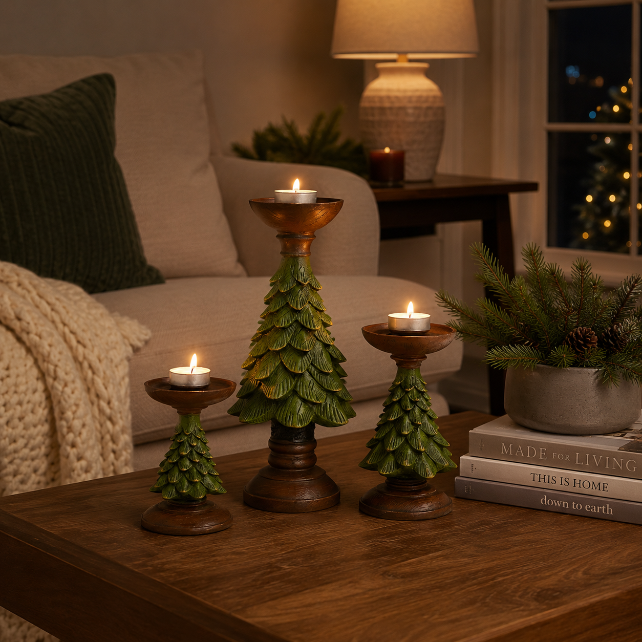 Christmas Tree Candle Holders – Festive Resin Tealight Holders for Holiday Decor