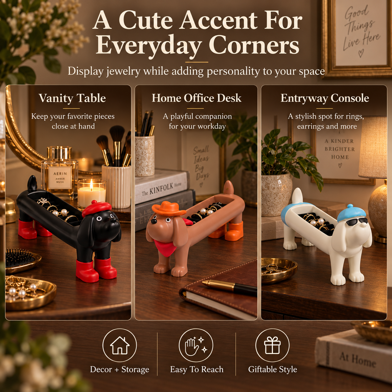 Dachshund Jewelry Organizer – Cute Dog Ring Holder & Trinket Tray