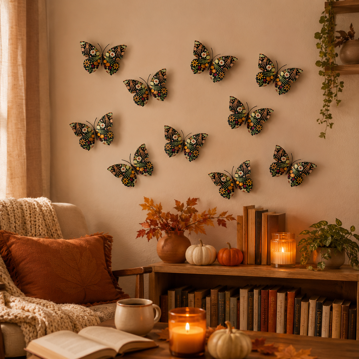 3D Spooky Butterfly Wall Decor – Set of 10