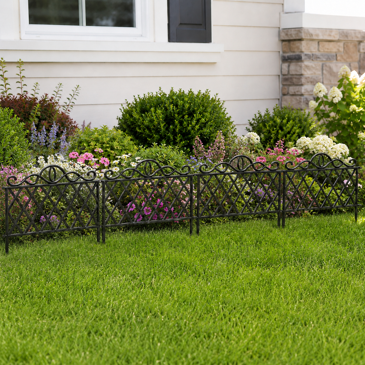 4-piece heavy-duty plastic Decorative Garden Fence Border