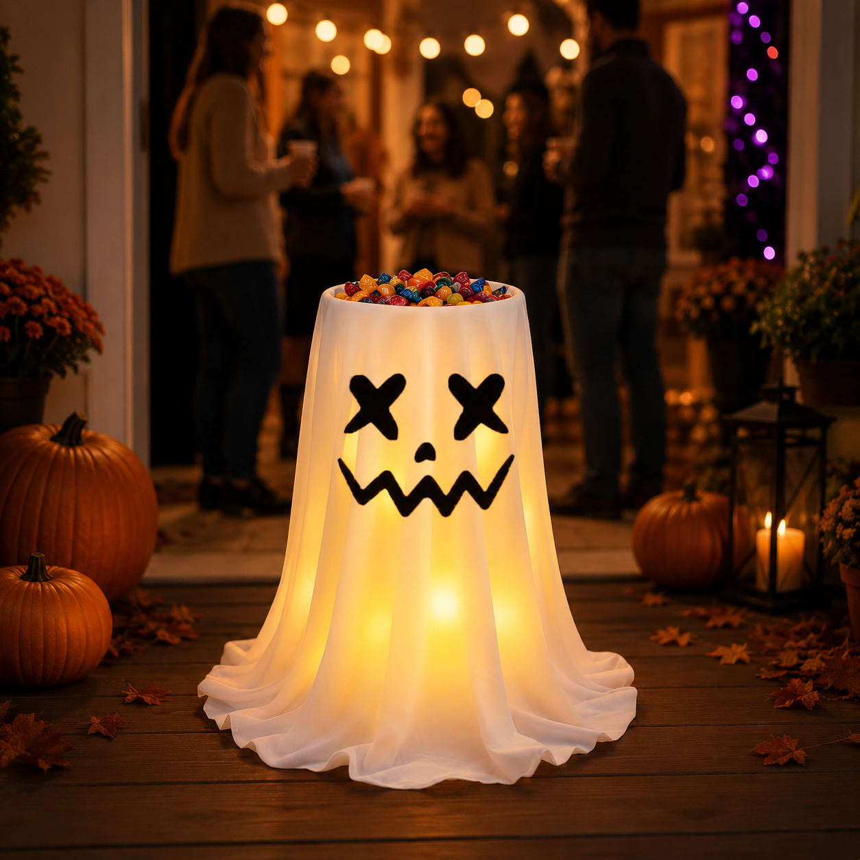 Adjustable Light-Up Ghost Candy Bowl with Remote 👻