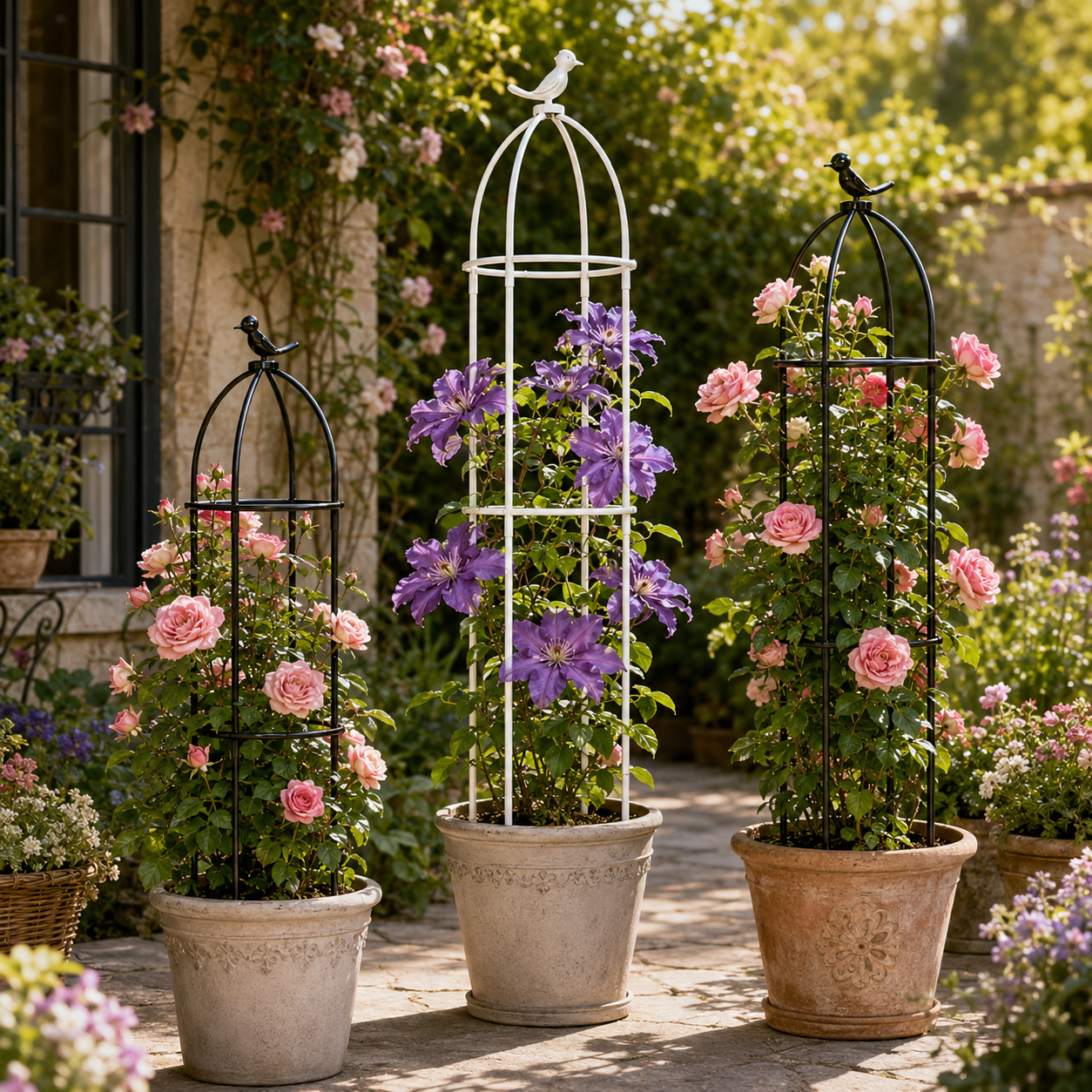 Charming Bird Cage Trellis for Roses & Climbing Plants