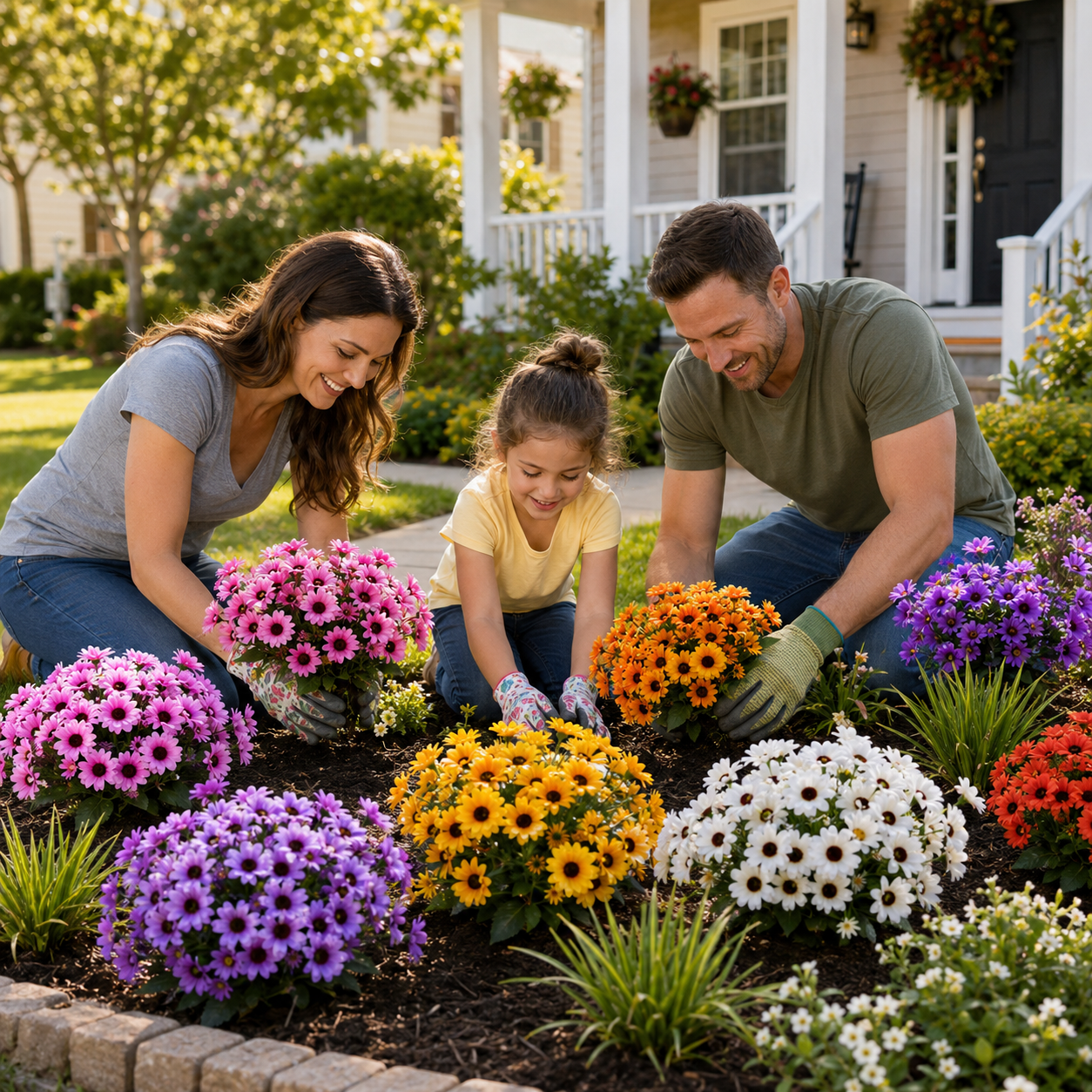 UV-Resistant Artificial Chrysanthemums (Multiple Colors Available) — Realistic Outdoor Plastic Flowers