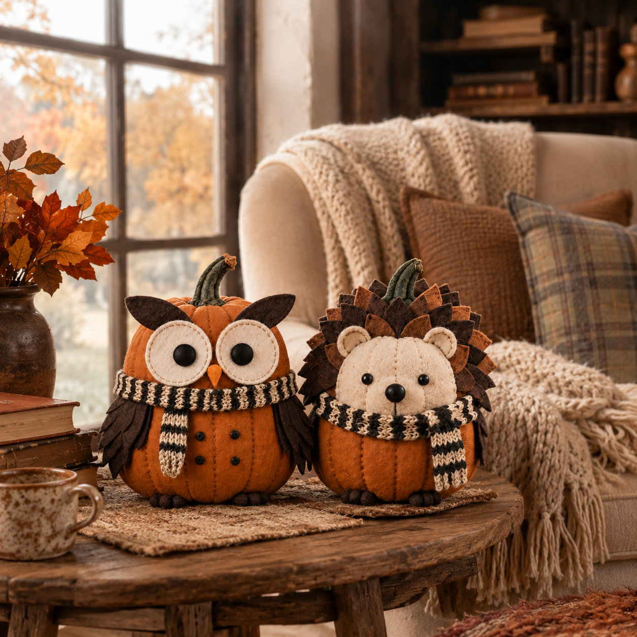 Pumpkin Woodland Friends Fabric Fall Decor
