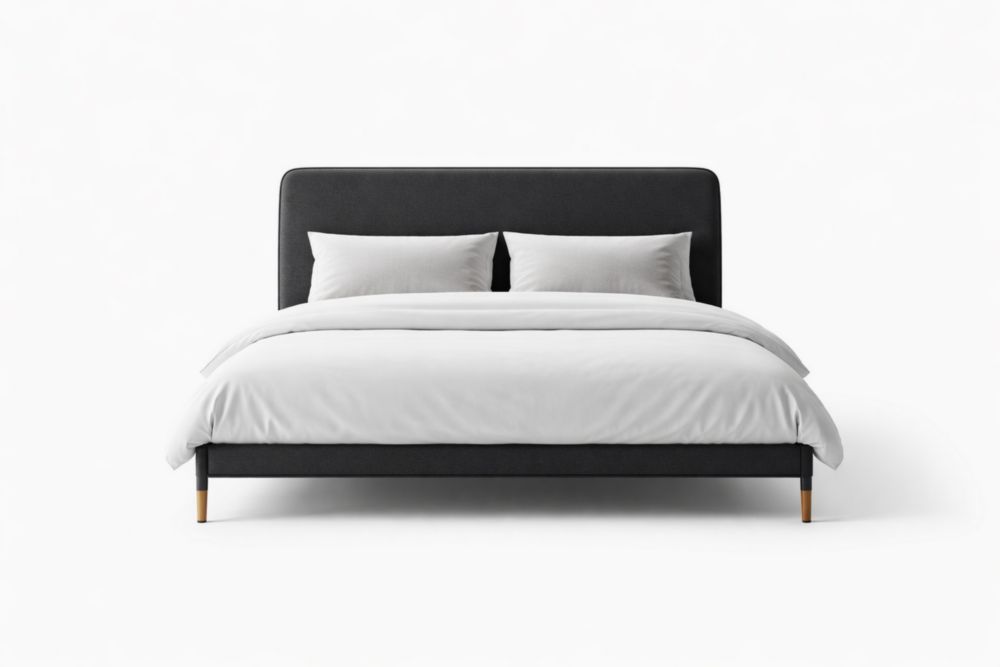 Upholstered Platform Bed Frame with Headboard, King Size