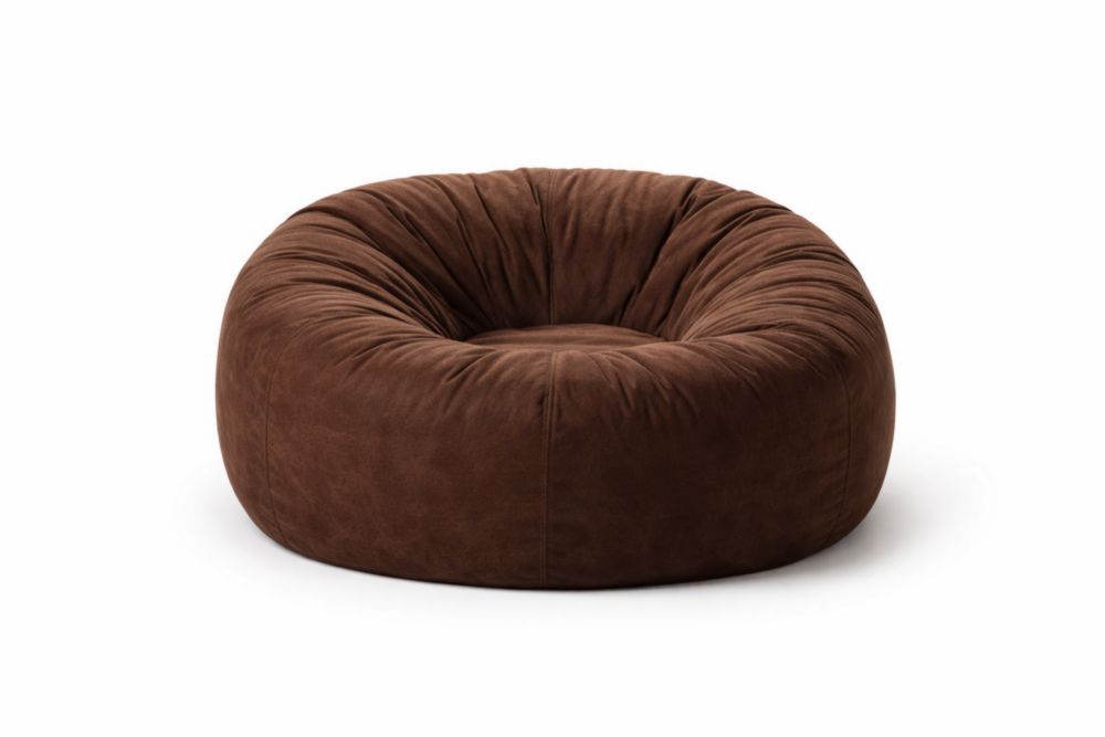 Brown Microsuede Bean Bag Chair with Foam Filling