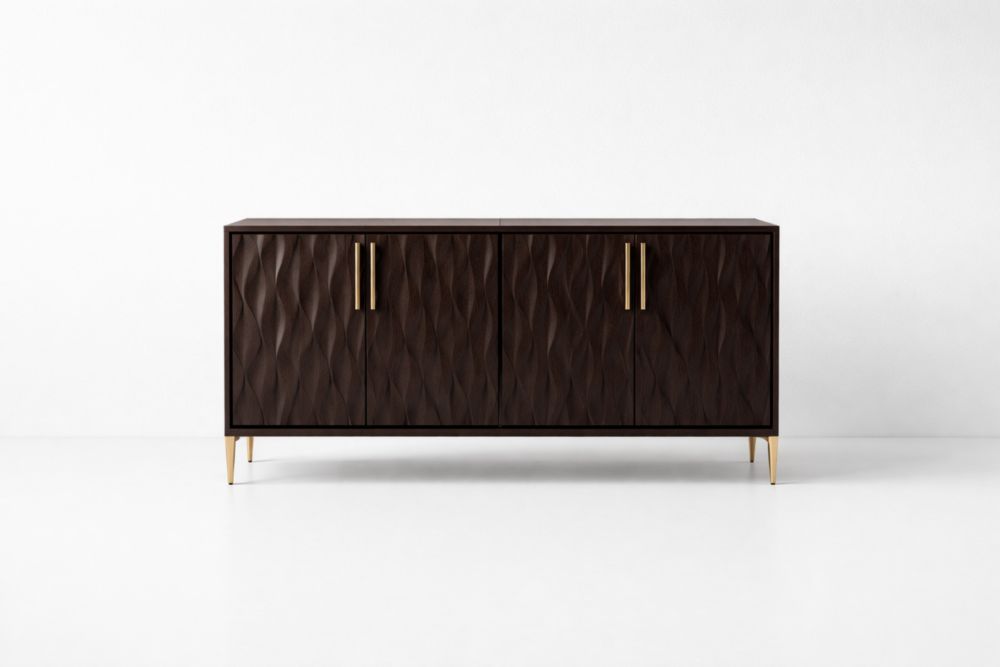 Dark MDF Cupboard with Textured Doors