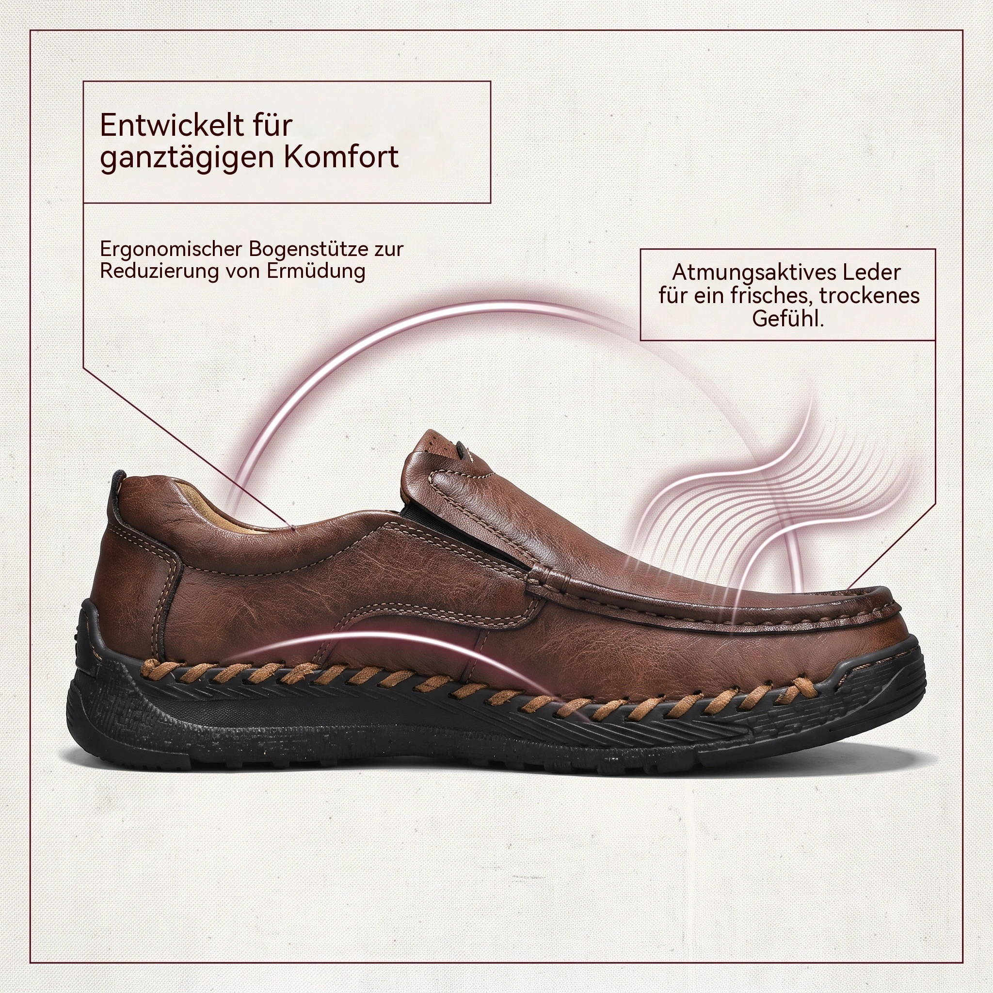   MANTRAFF®Rugged Handsewn Cowhide Slip-on Shoes