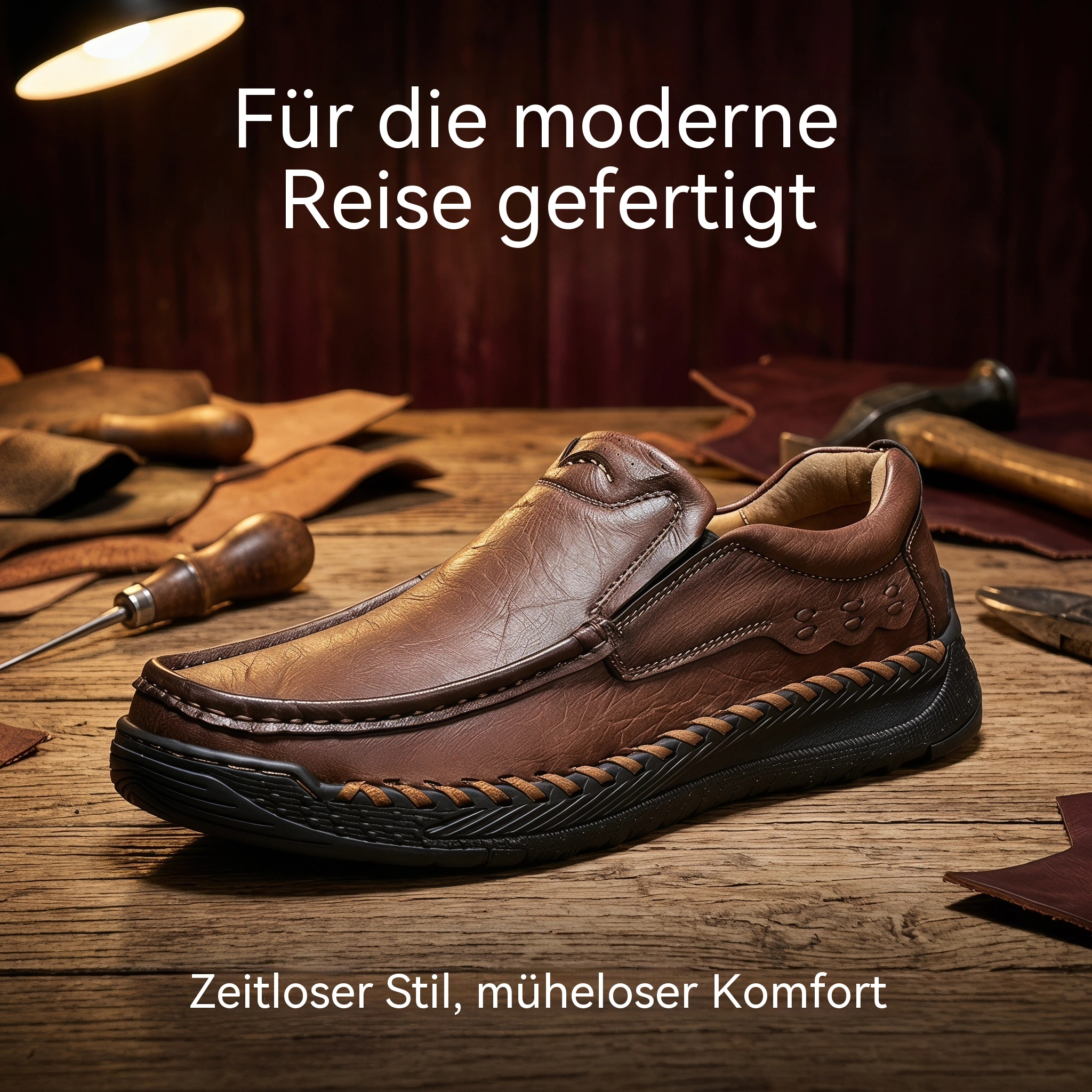  MANTRAFF®Rugged Handsewn Cowhide Slip-on Shoes