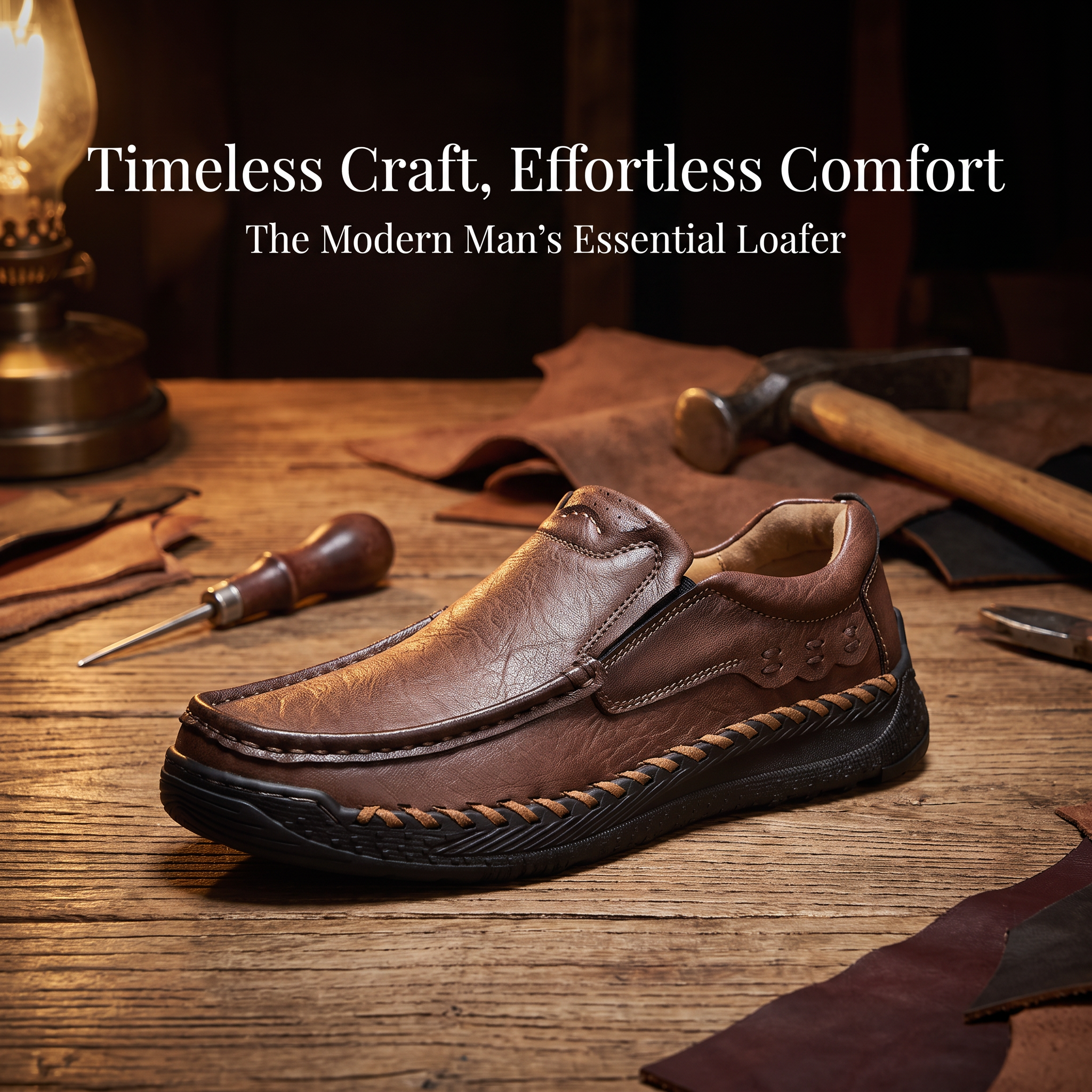 ⏰Last Day! 45% OFF 🔥TREKER® Hand-Stitched Slip-on Men's Leather Shoes