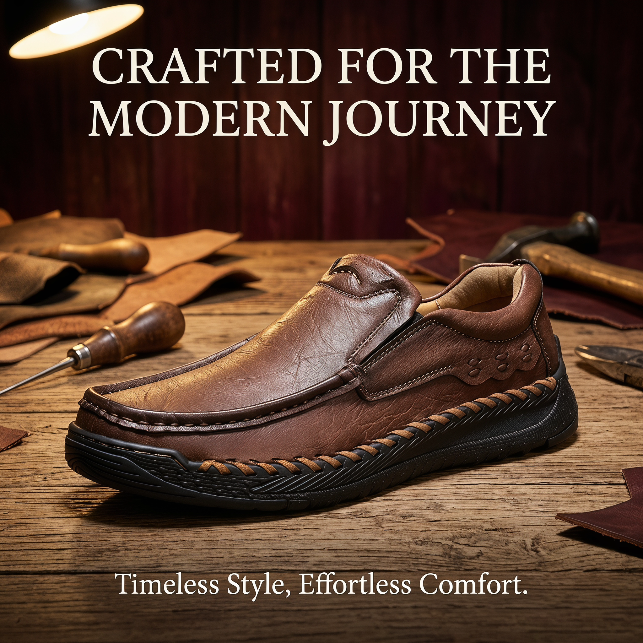 ⏰Last Day! 45% OFF 🔥TREKER® Hand-Stitched Slip-on Men's Leather Shoes