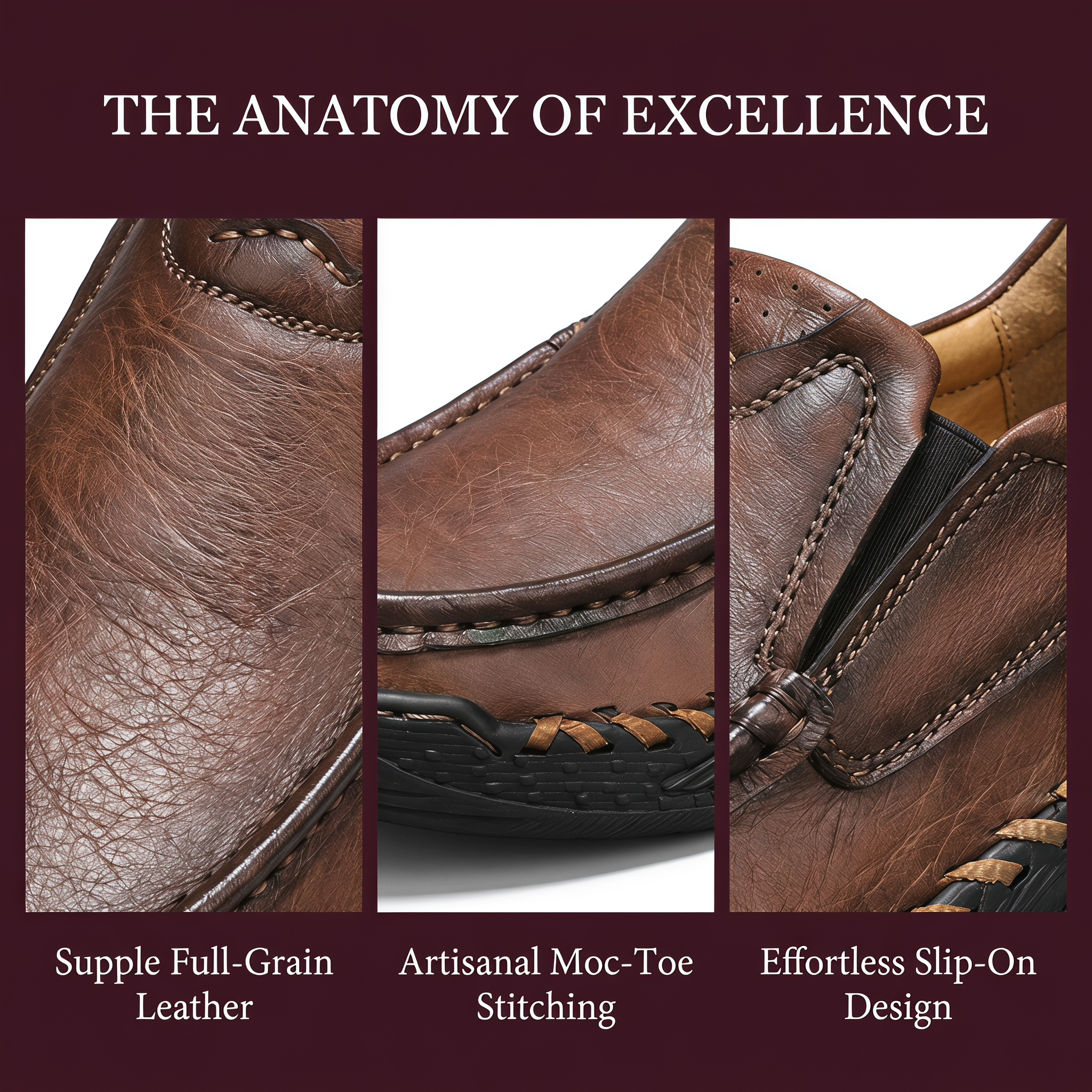 ⏰Last Day! 45% OFF 🔥TREKER® Hand-Stitched Slip-on Men's Leather Shoes