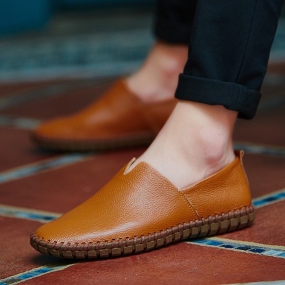 mens handcrafted cowhide loafers