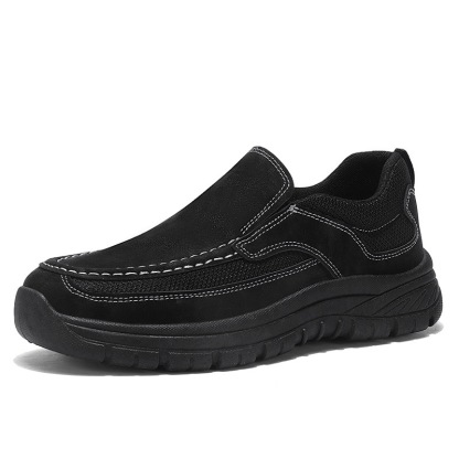 Men Leather Slip-On Shoes - Orthopedic Arch Support, Wide Toe Box, Comfortable Design