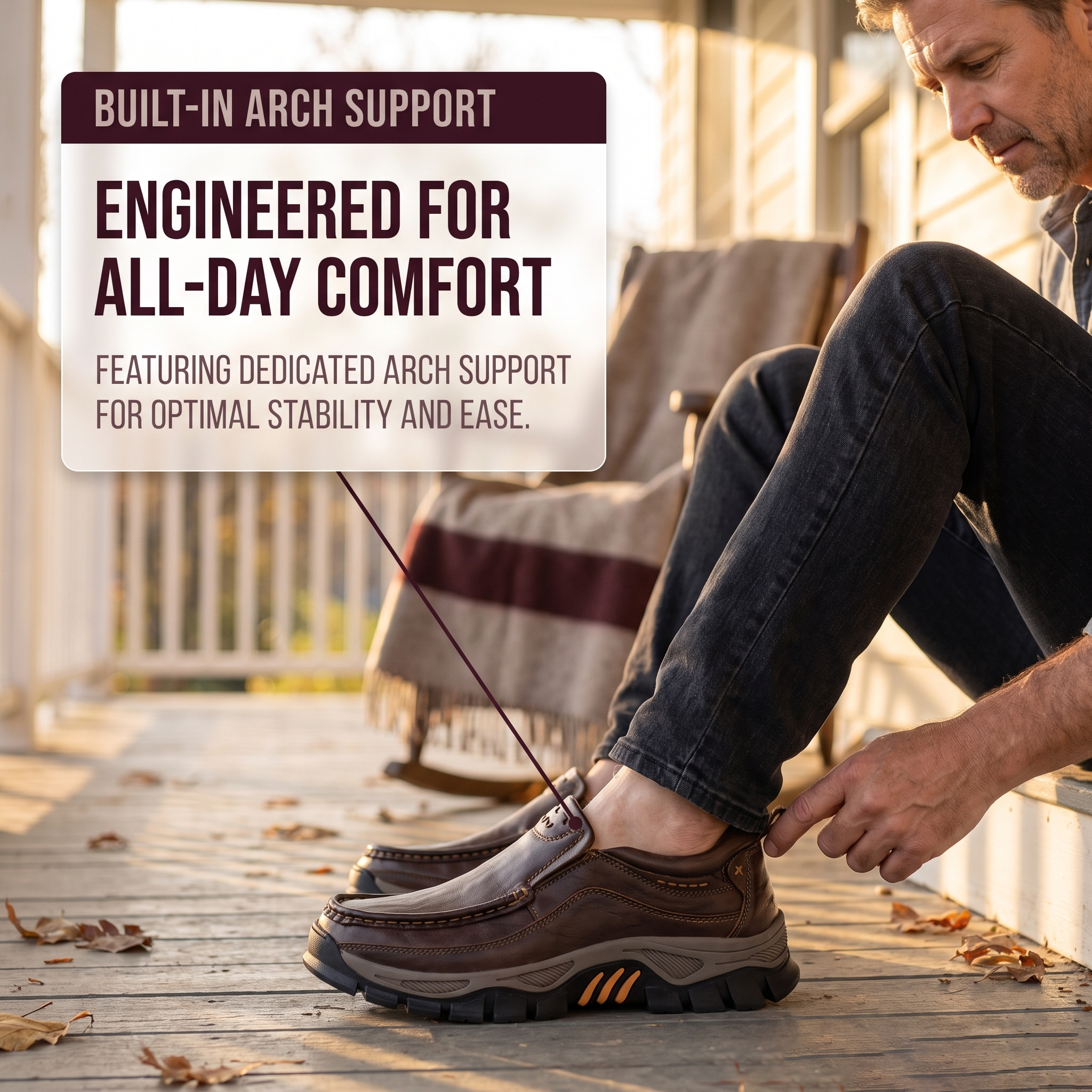 ⏰Last Day!45% OFF 🔥VELTOE® Men's Handmade Genuine Leather Orthopedic Walking Shoes