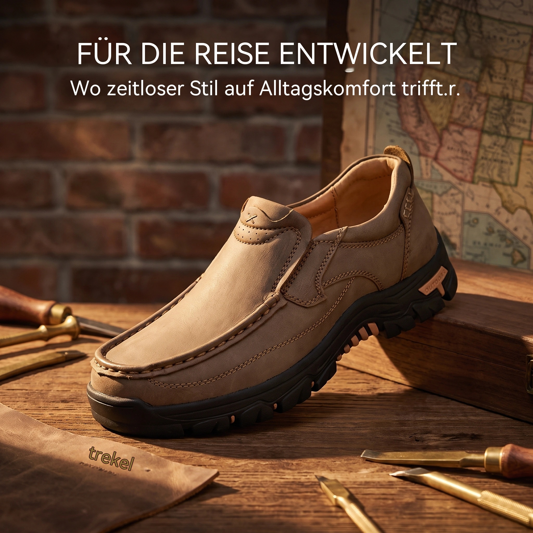   MANTRAFF®  Genuine Leather Rugged Slip-on
