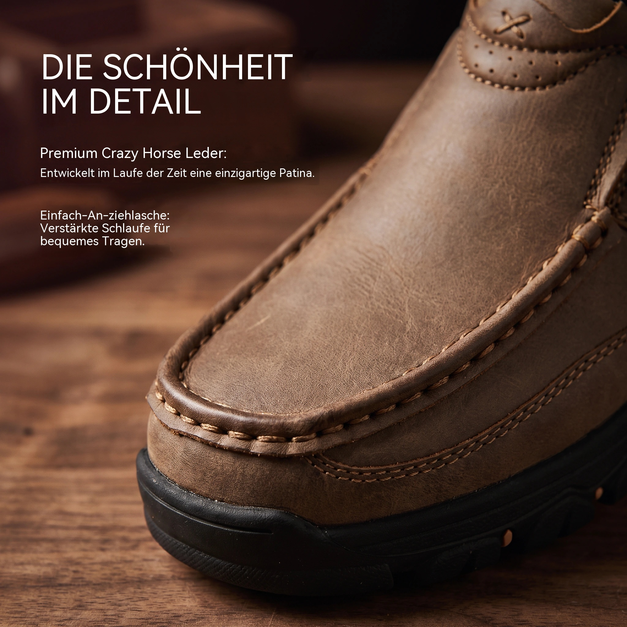   MANTRAFF®  Genuine Leather Rugged Slip-on
