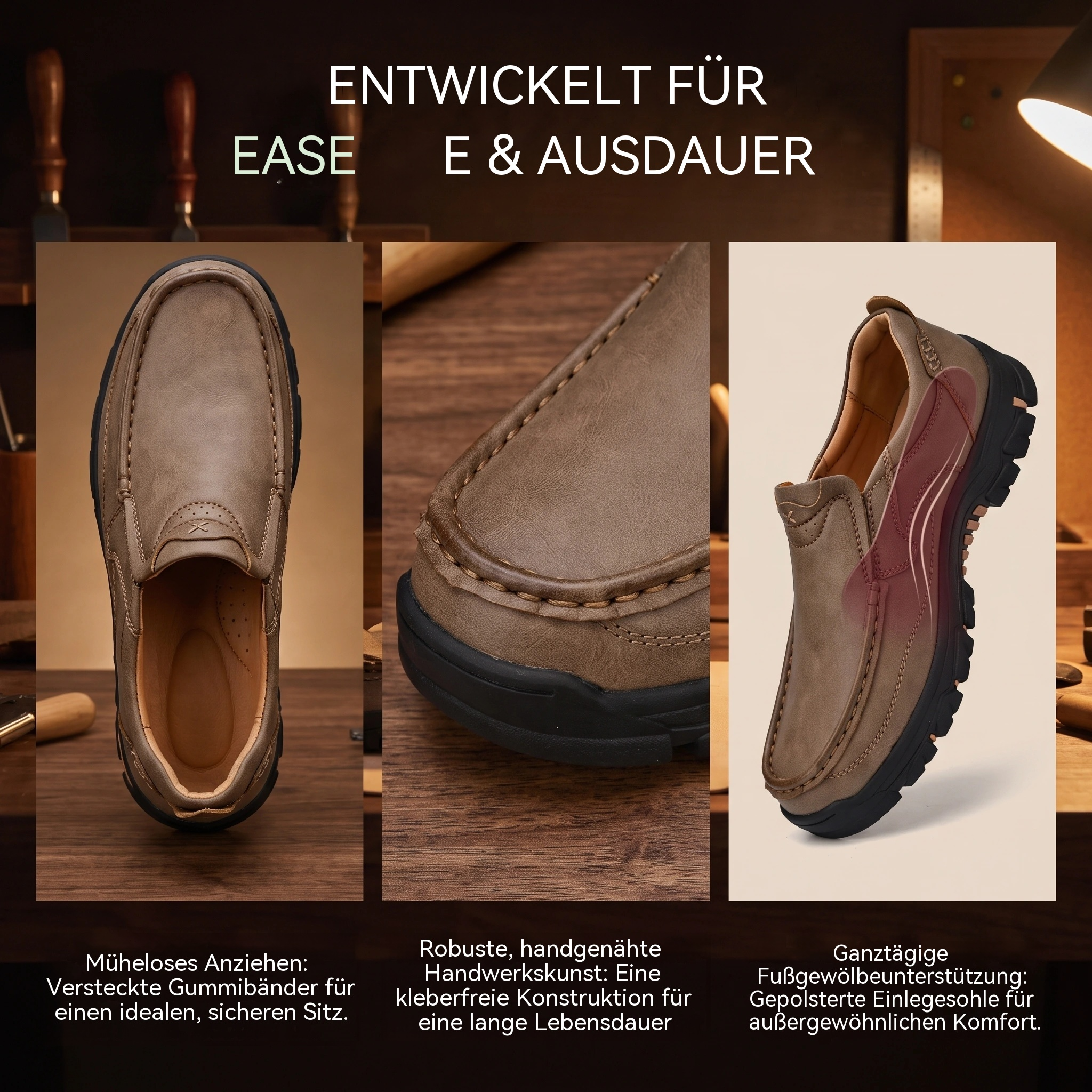   MANTRAFF®  Genuine Leather Rugged Slip-on