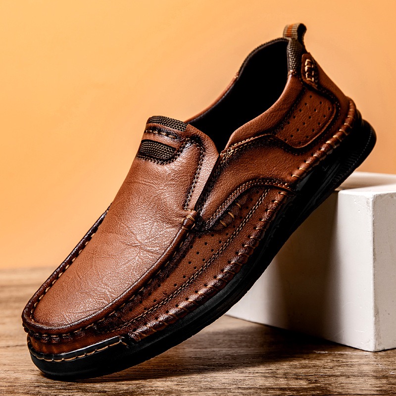mens handmade genuine leather orthopedic loafers