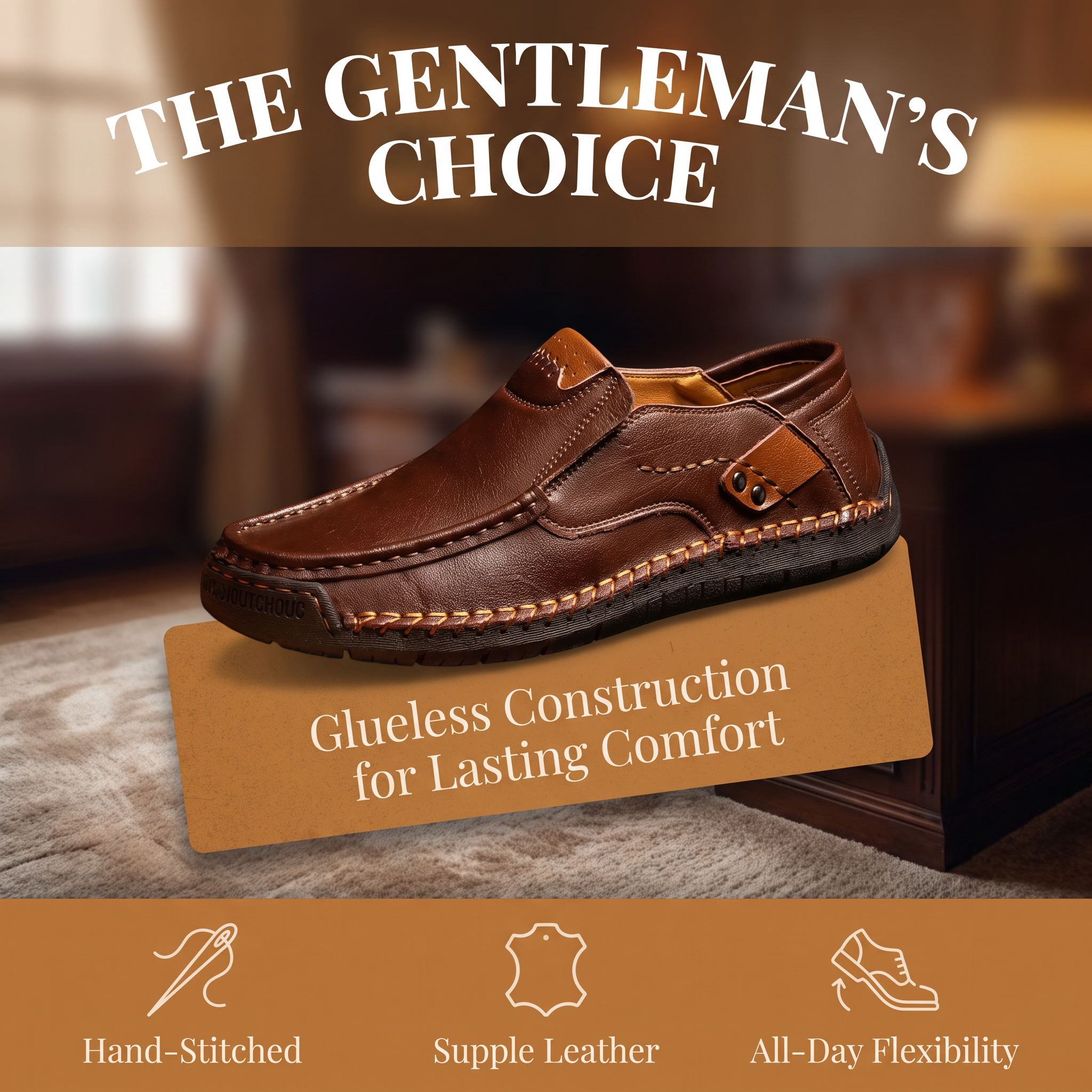   TREKER® Hand-Stitched Slip-on Men's Leather Shoes