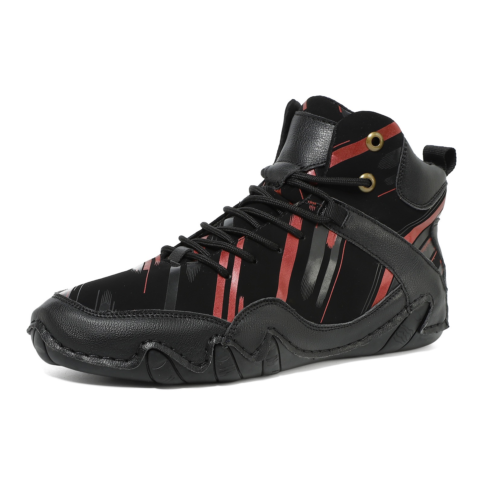 mens genuine leather orthopedic walking boots