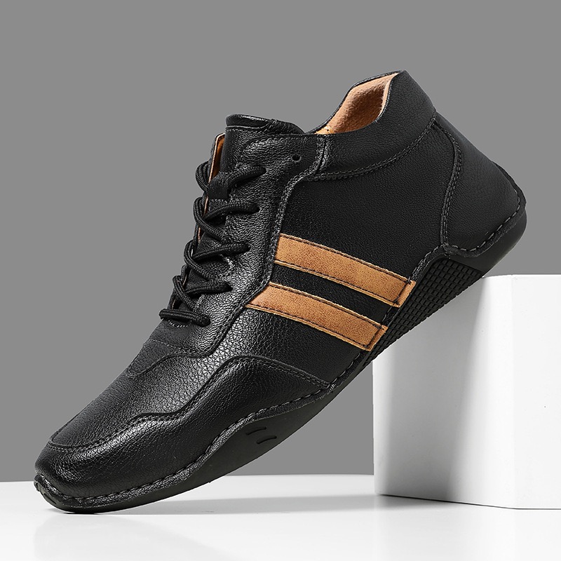 mens genuine leather orthopedic shoes
