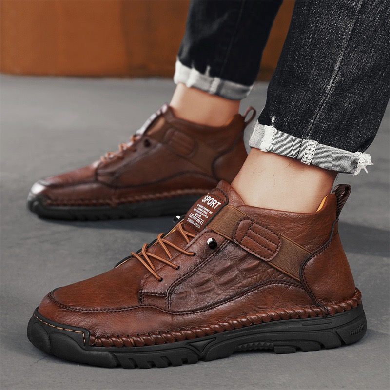 mens handmade cowhide no-glue orthopedic boots