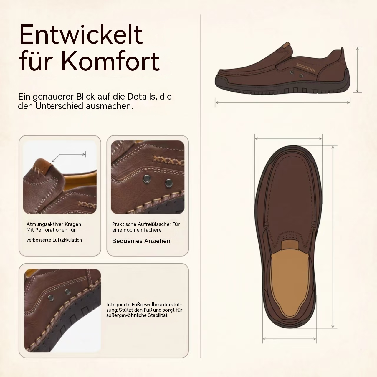   MANTRAFF®Handsewn Decor Stitch Cowhide Slip-on Shoes