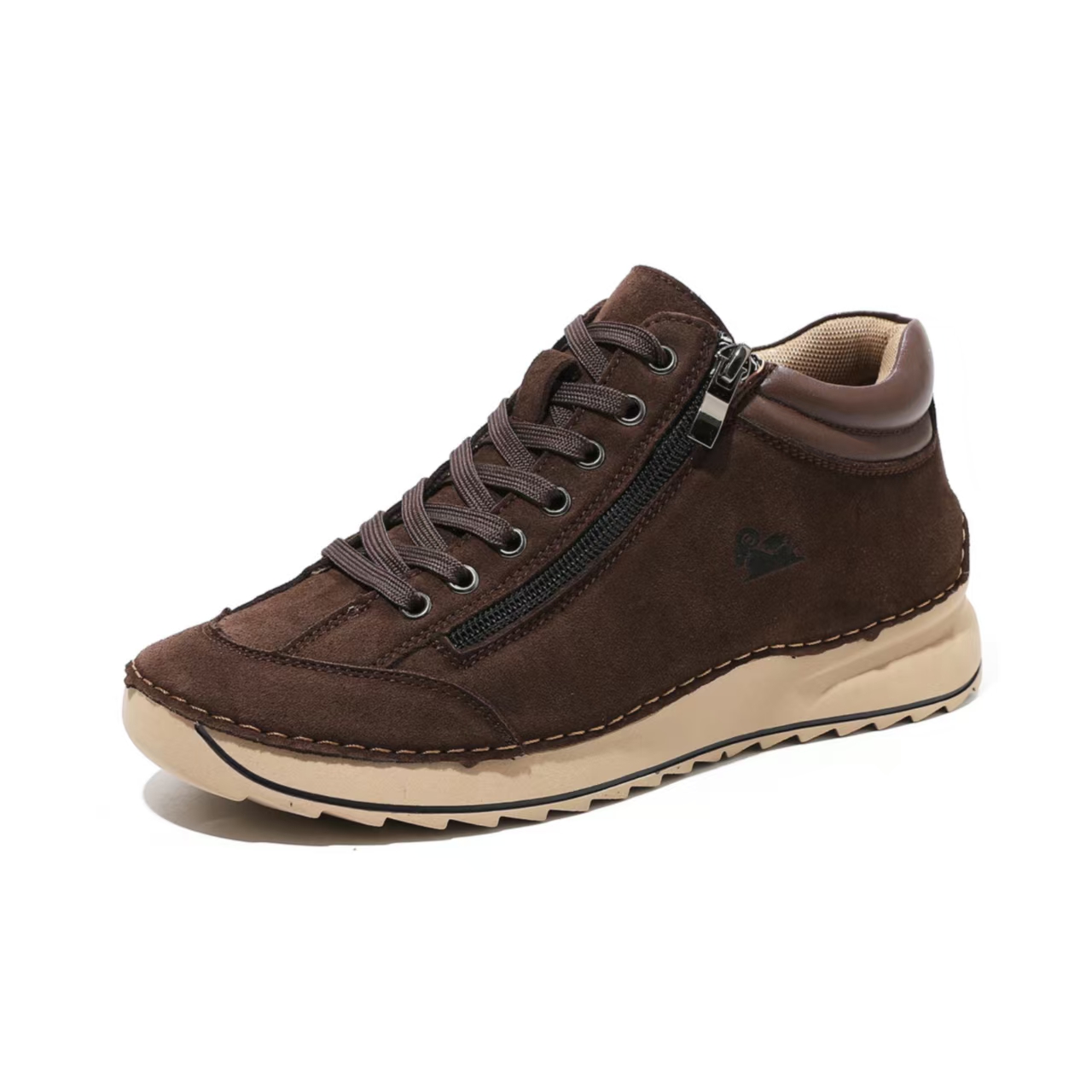 ⏰Promotion -45% OFF🔥TREKER®Women's Matte Leather Double Zip Mid Top Walking Shoes