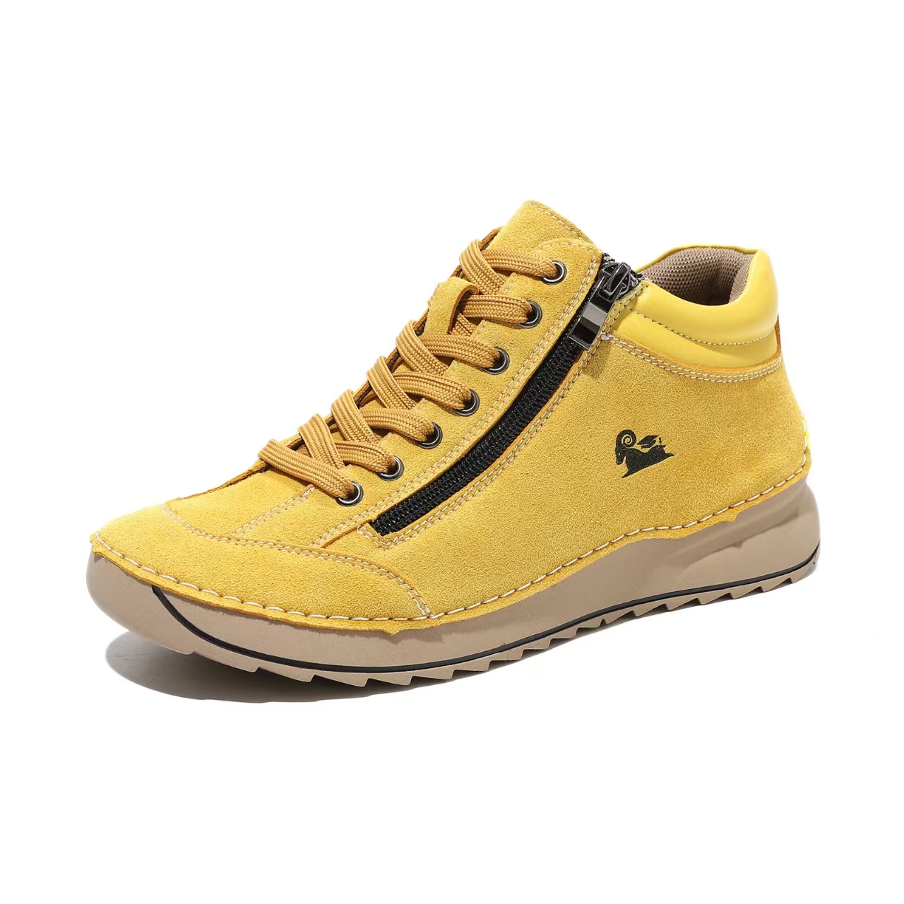 ⏰Promotion -45% OFF🔥TREKER®Women's Matte Leather Double Zip Mid Top Walking Shoes