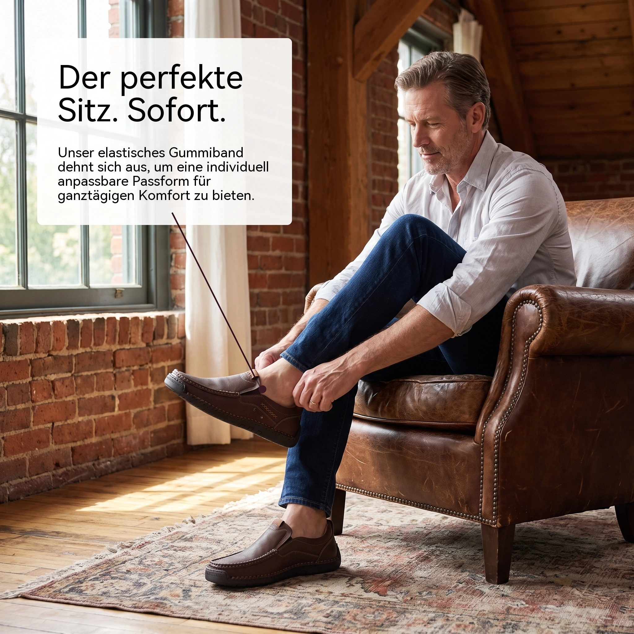  MANTRAFF®Handsewn Decor Stitch Cowhide Slip-on Shoes