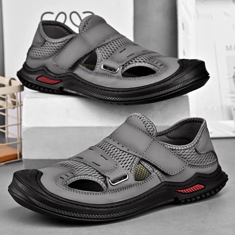 GARB Mens Handcrafted Cowhide Breaathable Orthopedic Outdoor Sandals