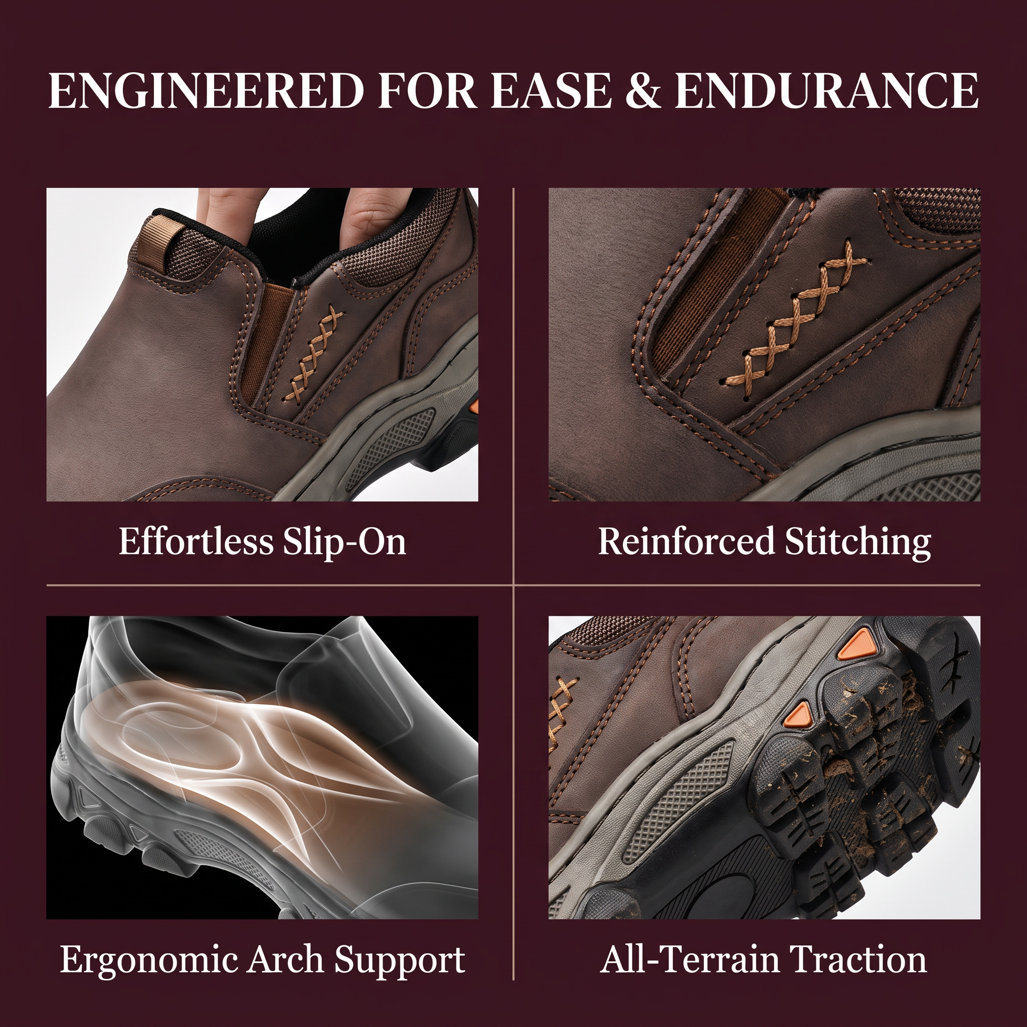 TREKER® Men's Genuine Leather Outdoor Orthopedic shoes