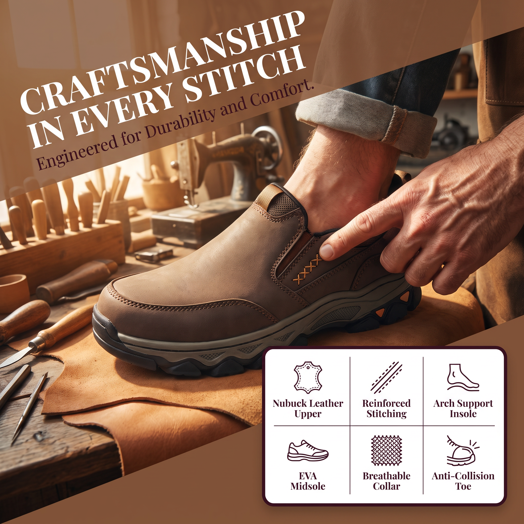 TREKER® Men's Genuine Leather Outdoor Orthopedic shoes