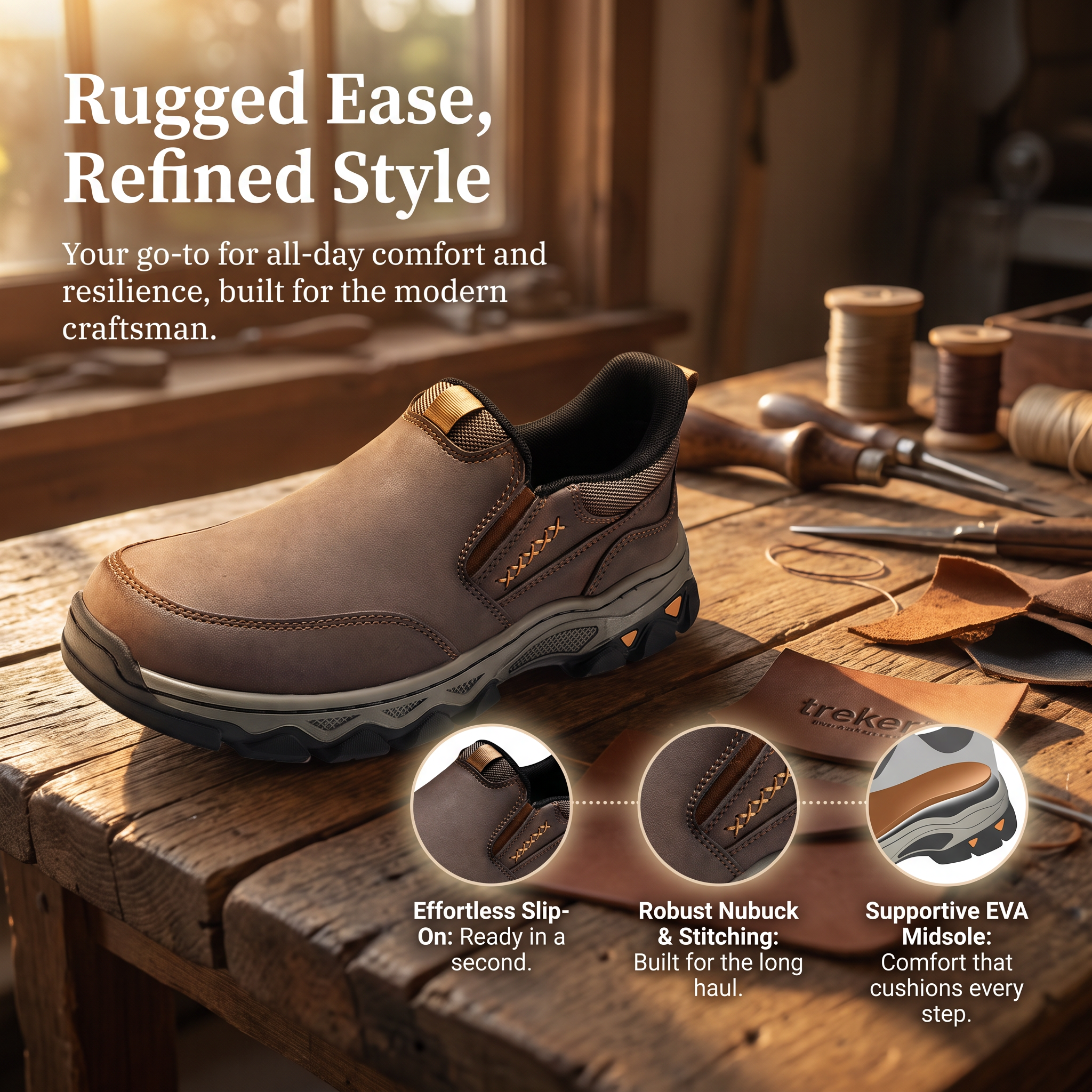 TREKER® Men's Genuine Leather Outdoor Orthopedic shoes