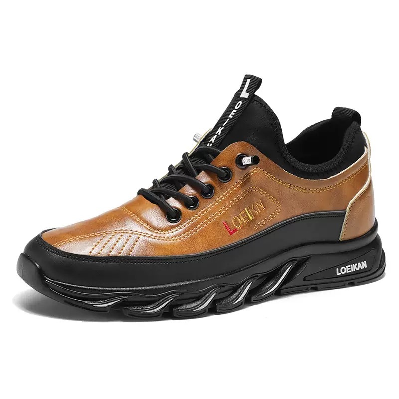 Mens Genuine Leather Orthopedic Sneakers 
