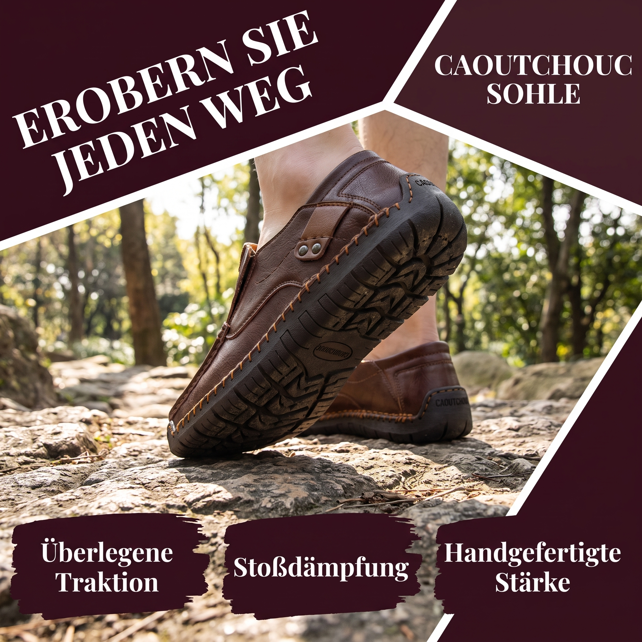   MANTRAFF® Hand-Stitched Slip-on Men's Leather Shoes